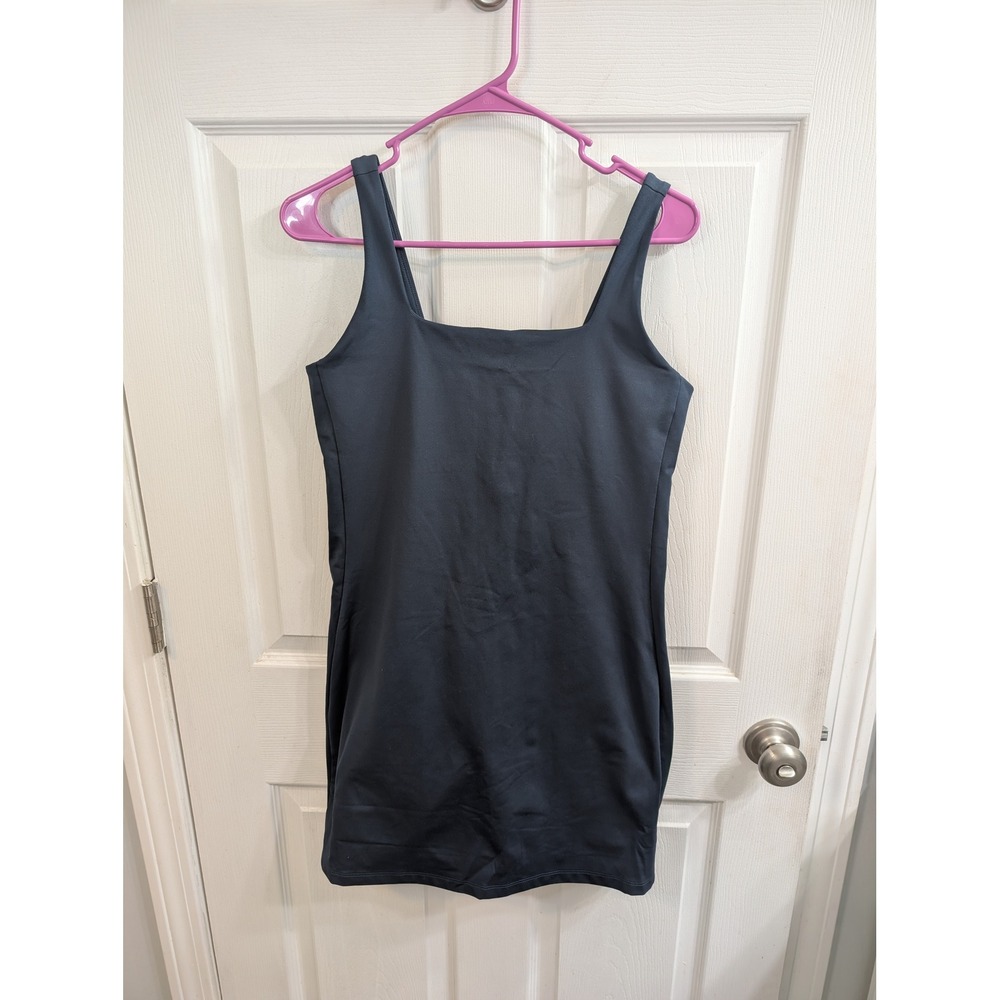 Girlfriend Collective Tommy Women Navy Exercise Dress Built-in Shorts - Size L